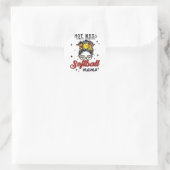 Mess altijd gestreste softbal mama ronde sticker (Tas)