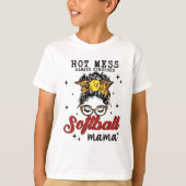 Mess altijd gestreste softbal mama t-shirt (Voorkant)