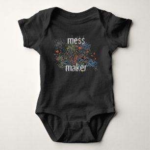 Mess Maker Messy Colorful Paint Spletters Romper