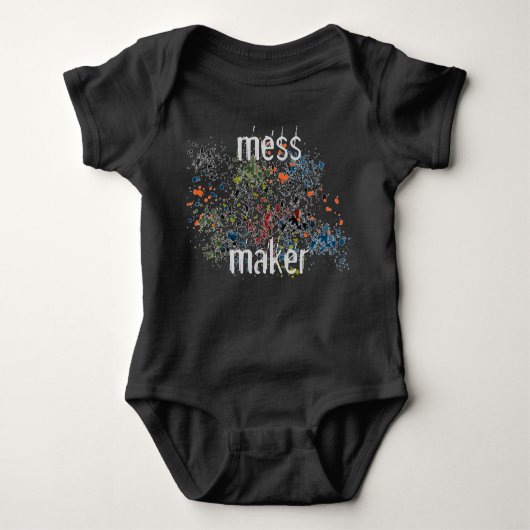 Mess Maker Messy Colorful Paint Spletters Romper (Voorkant)