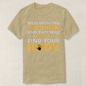 Mess met deze barman en ze zullen nooit vinden t-shirt (Design voorkant)