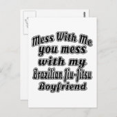 Mess met mij... je bent gek op mijn Braziliaanse J Briefkaart (Voorkant / Achterkant)