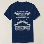 Mess met mijn familie Sniper Sound I Militaire Fam T-shirt (Design voorkant)