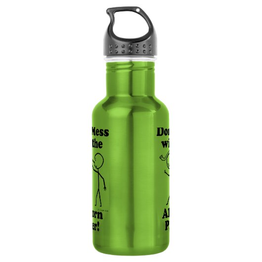 Mess niet met de Alphorn Player Waterfles (Achterkant)