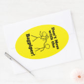 Mess niet met de Bagpiper Oval Sticker (Envelop)