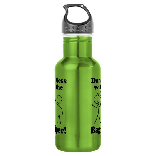 Mess niet met de Bagpiper Waterfles (Achterkant)