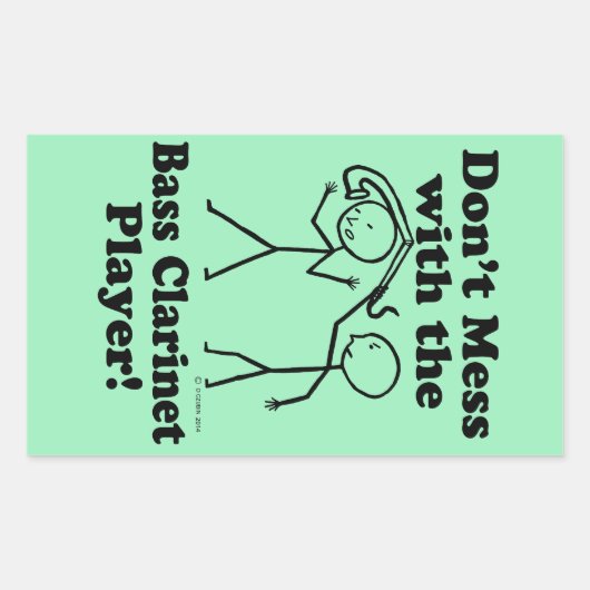 Mess niet met de Bass Clarinet Player Rectangul Rechthoekige Sticker (Voorkant)