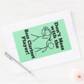 Mess niet met de Bass Clarinet Player Rectangul Rechthoekige Sticker (Envelop)
