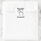 Mess niet met de bassonist vierkante sticker (Tas)