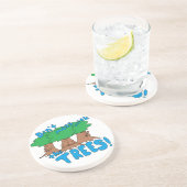 Mess niet met de BOMEN! Zandsteen Onderzetter (Zijkant)