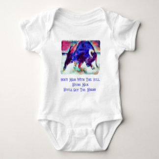 Mess niet met de bull Baby White One Piece Romper