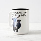 Mess niet met deze Heifer Funny Cow Mok (Voorkant links)