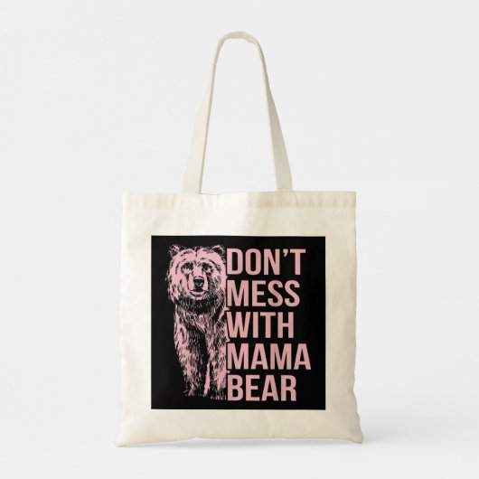 Mess niet met mama Beer Tote Bag (Achterkant)