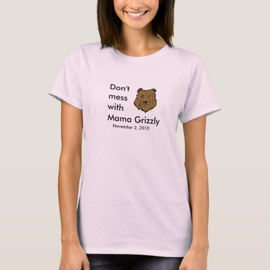 Mess niet met mamma Grizzly T-shirt (Voorkant)