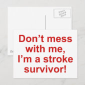 Mess niet met mij, ik ben een overlevende van de b briefkaart (Voorkant / Achterkant)