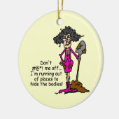 Mess niet met mij keramisch ornament (Links)