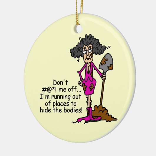 Mess niet met mij keramisch ornament (Links)