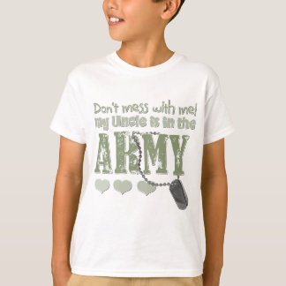 Mess niet met mij mijn oom is in het leger t-shirt
