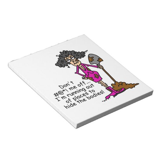 Mess niet met mij notitieblok (Schuin)