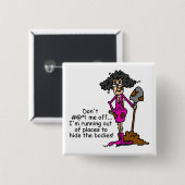 Mess niet met mij vierkante button 5,1 cm (Voorkant /achterkant)