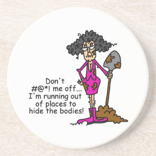 Mess niet met mij zandsteen onderzetter