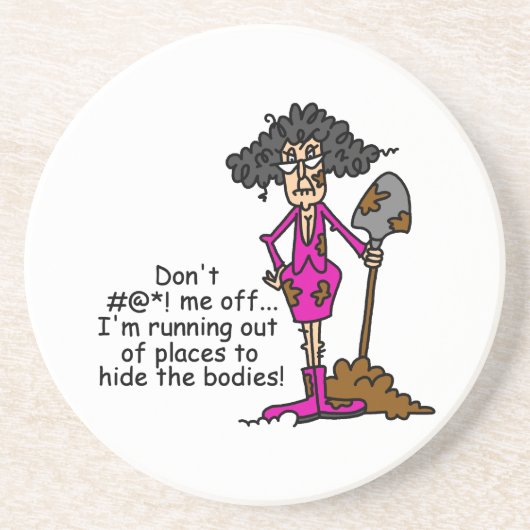 Mess niet met mij zandsteen onderzetter (Voorkant)