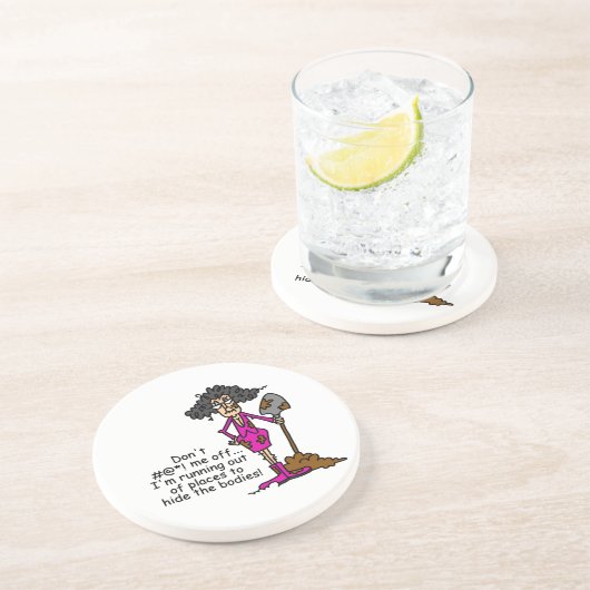 Mess niet met mij zandsteen onderzetter (Zijkant)