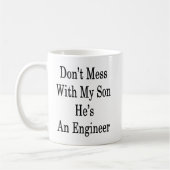 Mess niet met mijn zoon... hij is een ingenieur. koffiemok (Links)