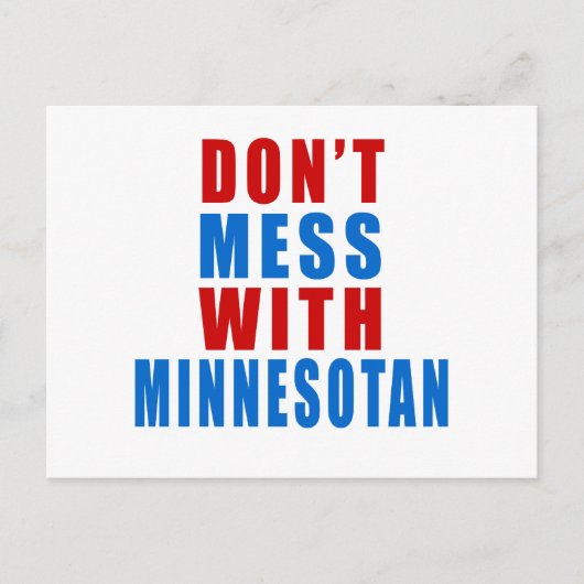 Mess niet met MINNESOTAN Briefkaart (Voorkant)