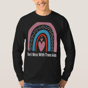 Mess niet met Trans-Kinder regenboog Texas bescher T-shirt