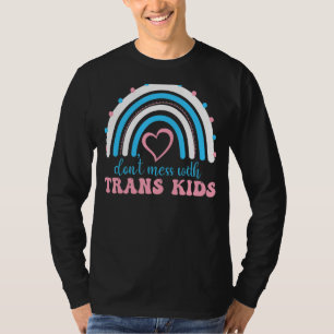 Mess niet met Trans-Kinder regenboog Texas bescher T-shirt