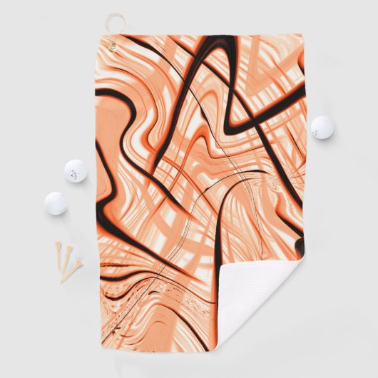 Mess of brown wavy strokes in verschillende richti golfhanddoek (Insitu)