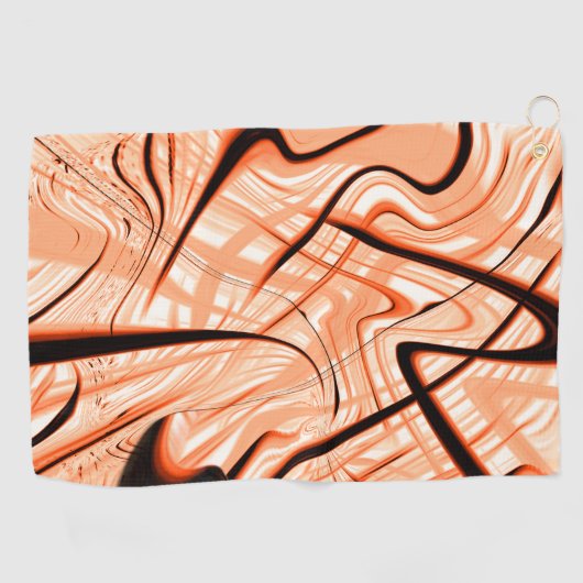 Mess of brown wavy strokes in verschillende richti golfhanddoek (Horizontaal)