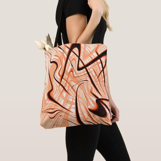 Mess of brown wavy strokes in verschillende richti tote bag (Dichtbij)