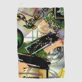 Mess of design objects & symbols with rogh effect golfhanddoek (Voorkant)