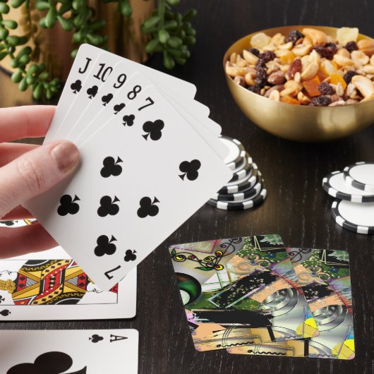 Mess of design objects & symbols with rogh effect pokerkaarten (Insitu)
