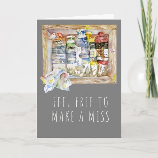 Mess Paint Tubes 5x7 Folded Kaart (Voorkant)