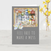 Mess Paint Tubes 5x7 Folded Kaart (Gele Bloem)