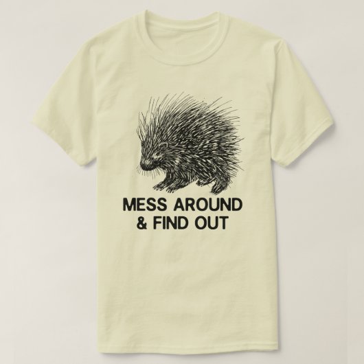 MESS ROND EN VIND PORCUPINE T-SHIRT (Design voorkant)
