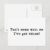 Mess WIth me Twins Briefkaart (Voorkant / Achterkant)