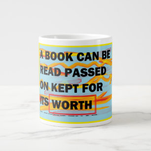 Message art design voor wie van boeken houdt grote koffiekop