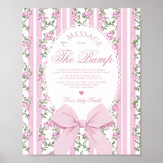Message from the bump Love Shack Baby shower Poster (Voorkant)