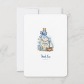 Message In Bottle Sailboat Birthday Bedankkaart (Achterkant)