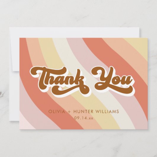 Message Retro Terracotta Bedankkaart (Voorkant)