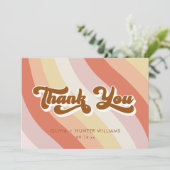 Message Retro Terracotta Bedankkaart (Staand voorkant)