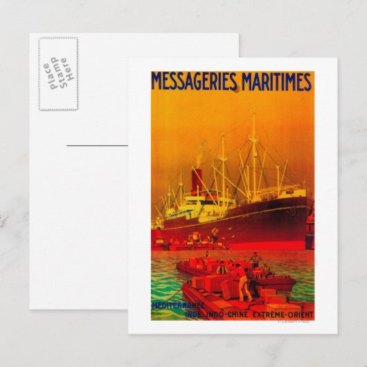 Messageries Maritimes  PosterEuropa Briefkaart (Voorkant / Achterkant)