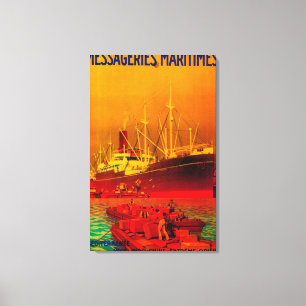 Messageries Maritimes PosterEuropa Canvas Afdruk