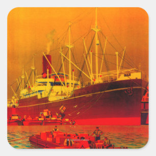 Messageries Maritimes  PosterEuropa Vierkante Sticker