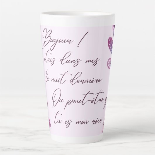 Messages d’amour mignons latte mok (Voorkant)