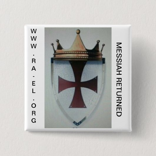 MESSAIAH GERETOURNEERD BADGE 2 VIERKANTE BUTTON 5,1 CM (Voorkant)